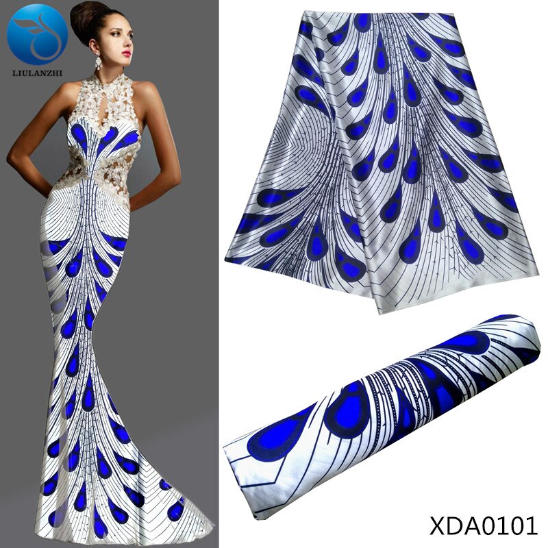 LIULANZHI, impresiones de cera de seda africana, satén, cera de seda imitada africana para vestido de mujer, , último , tela de seda Africana XDA01: XDA0101