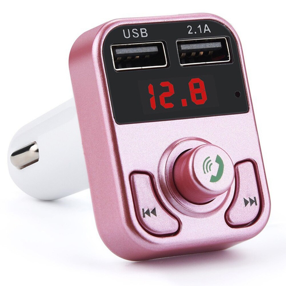 Accessoires MP3 Speler Modulator Fm-zender Draadloze Usb Charger Bluetooth Ontvanger Radio Handsfree Muziek Universele Abs Car: Rose Gold