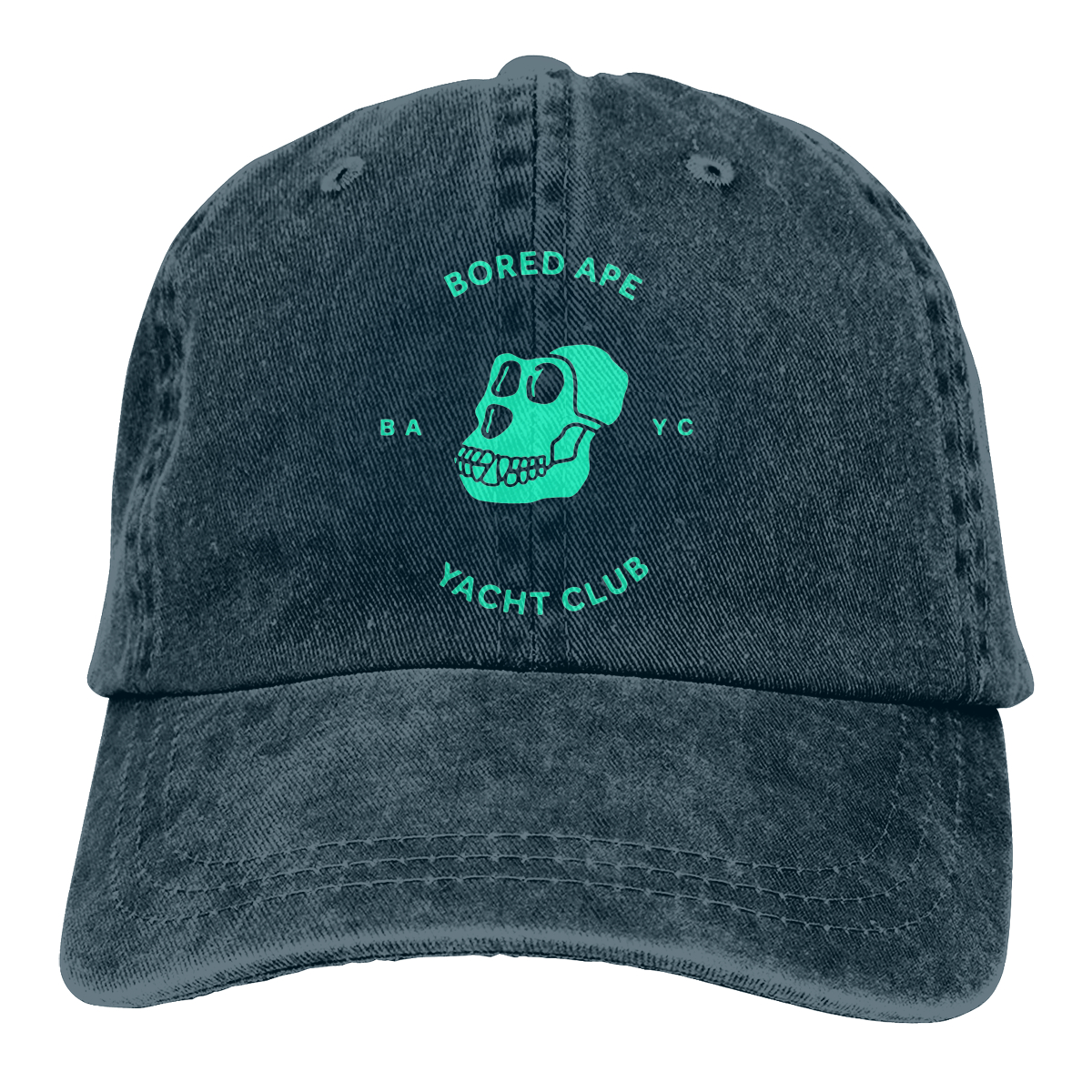 Coole baseballkappe für herren, bored ape yacht club bayc nft caps, verschiedene farben, damen-sommer-snapback-caps: Marineblau