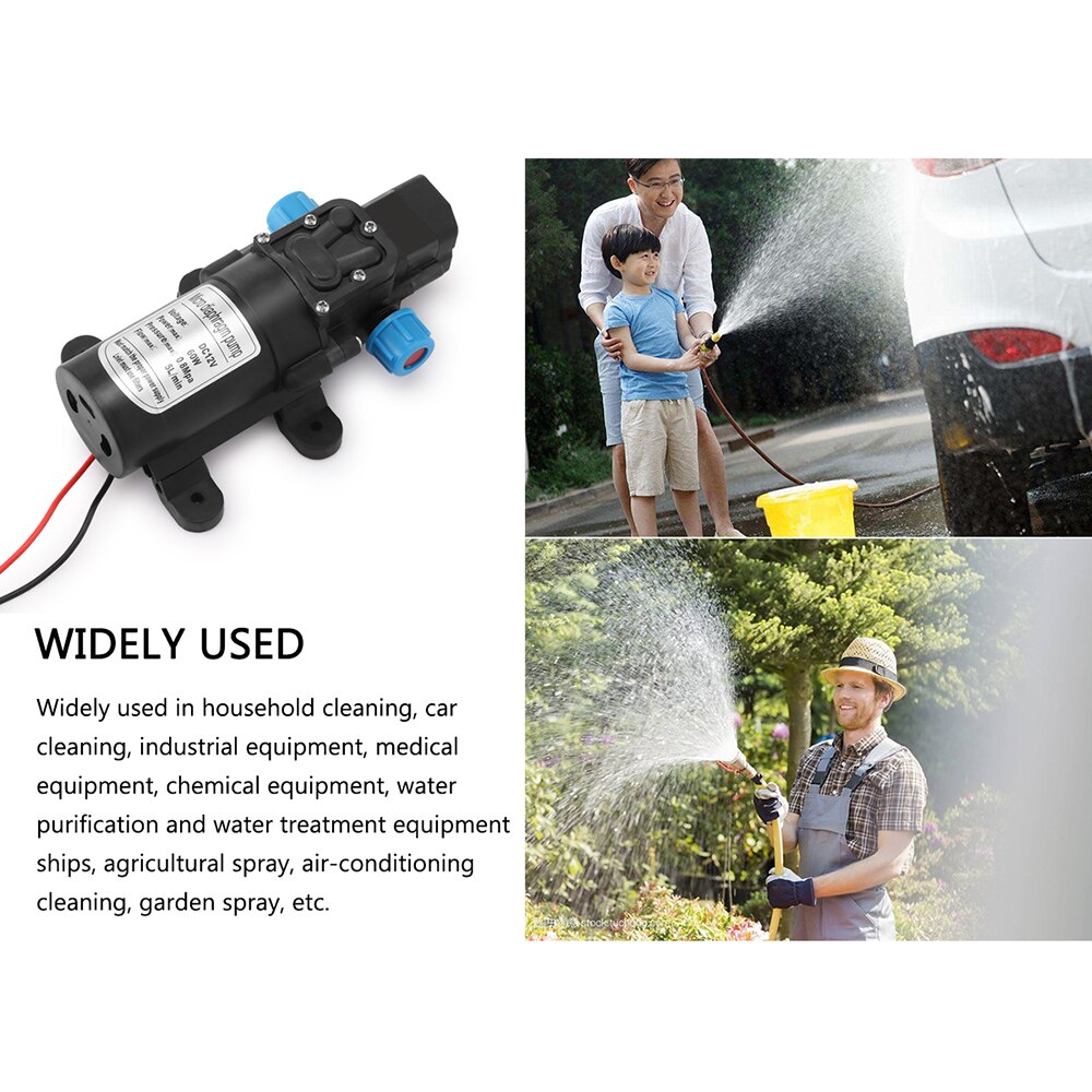 Pompe à eau à diaphragme automatique 60W DC 12V | Haute pression, pompe à eau à amortissement automatique 115 PSI, purificateur d'eau, pressurisateur, caravane bateau