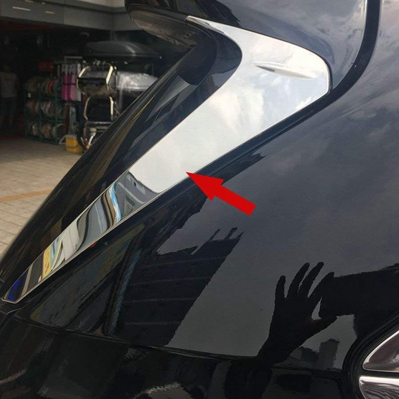 for Toyota Highlander Chrome Rear Spoiler Wing Side Beveled Window Cover Trim