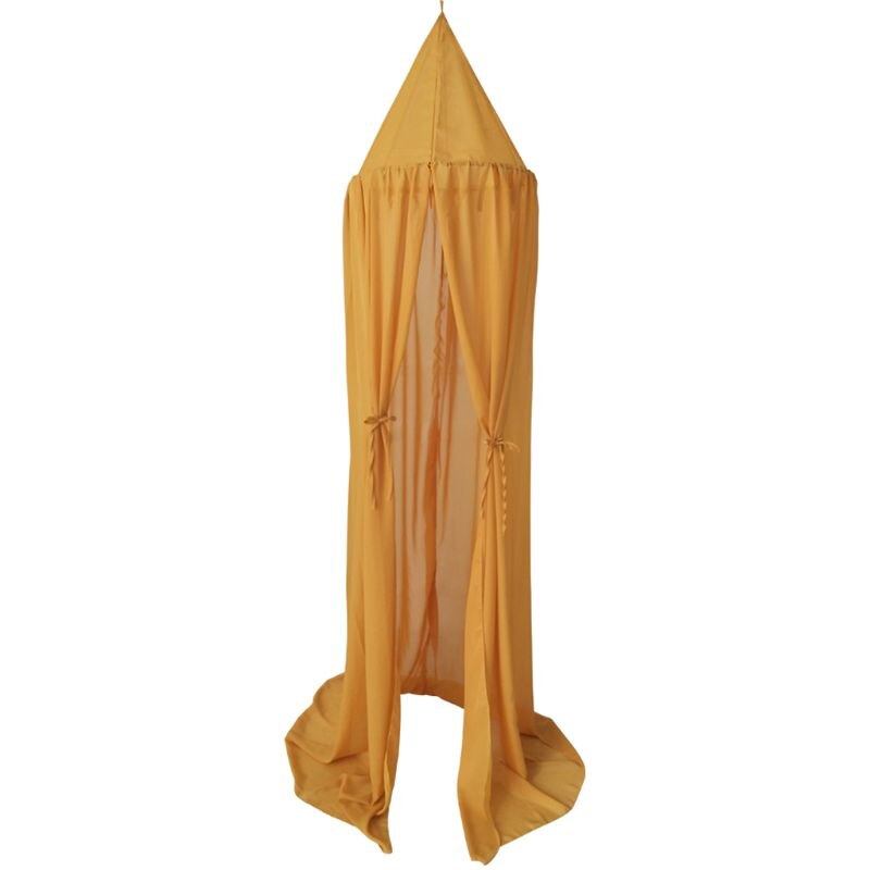 Bébé lit en mousseline de soie moustique tente princesse enfants literie accroché dôme moustiquaire chambre auvent rideau suspendu couvre-lit 6 couleurs: Jaune
