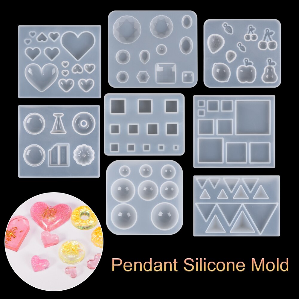 Resin Silicone Pendant Molds Dropping Glue Transparent Cube Triangle Craft DIY Earrings Necklace Mould Jewelry Making Tool