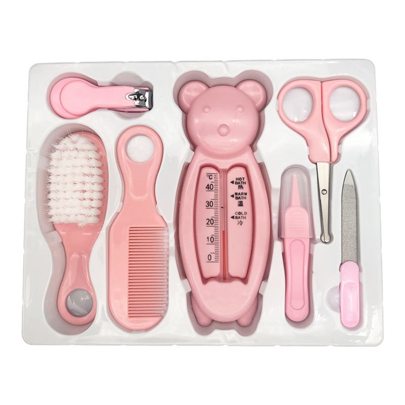 Baby Gezondheidszorg Kit Pasgeboren Nail Haar Thermometer Grooming Brush Kit Clipper Schaar Multifunctionele Kid Toiletartikelen Kit Babyverzorging: pink set