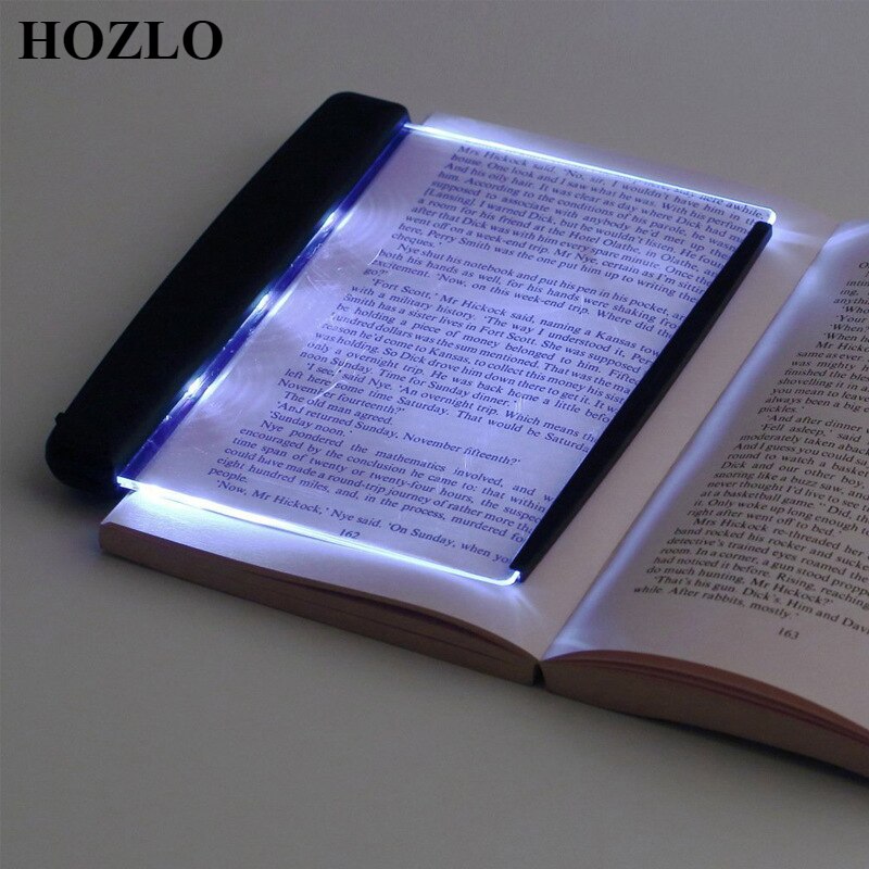 Portable Ultra-thin Flat Plate Panel Reading Light Students Night Vision Light Eye Protect Battery Plastic Book Light Lamp