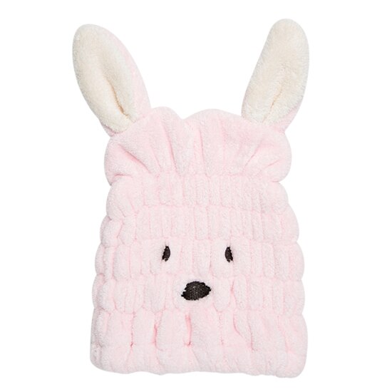 Cartoon Dieren Wrijven Haar Droog Handdoek Haar Cap Sneldrogend Hooded Handdoek Vrouwelijke Mooie Douche Cap Badstof Gedrukt streep Roll: Roze