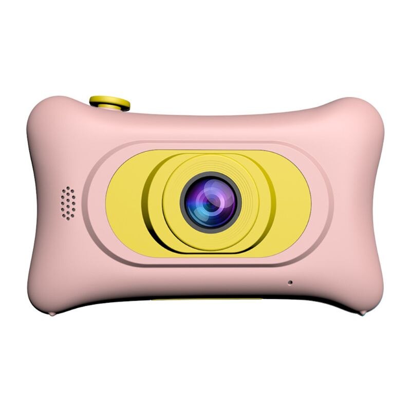 Børn mini digitalkamera sød dobbelt linse kamera bærbar 2 tommer high definition skærm børn pædagogisk legetøj: Lyserød