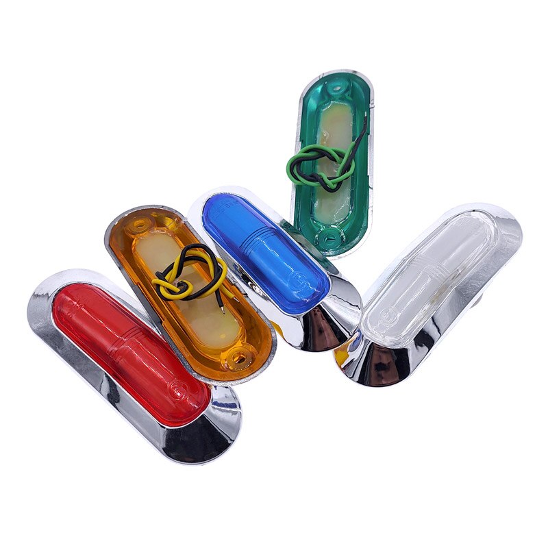 2PCS 12V24V universal 4LED side light guide truck side light Indicator Lights White red yellow green blue