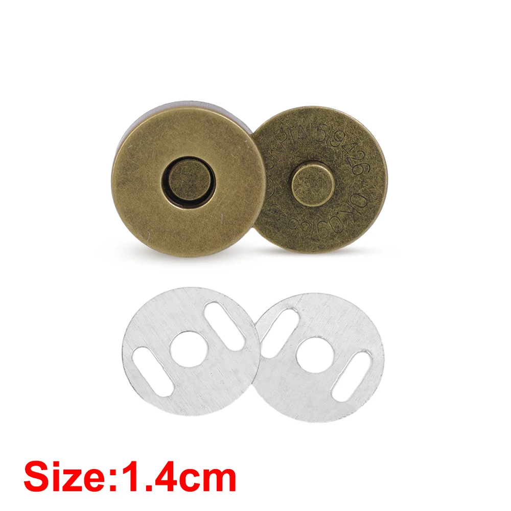 12-40 Uds. De cierre magnético Invisible, botones para bolso sin puntadas, cartera, abrigo, bolsos, hebilla magnética, piezas de equipaje de Metal, accesorios: L / Oro