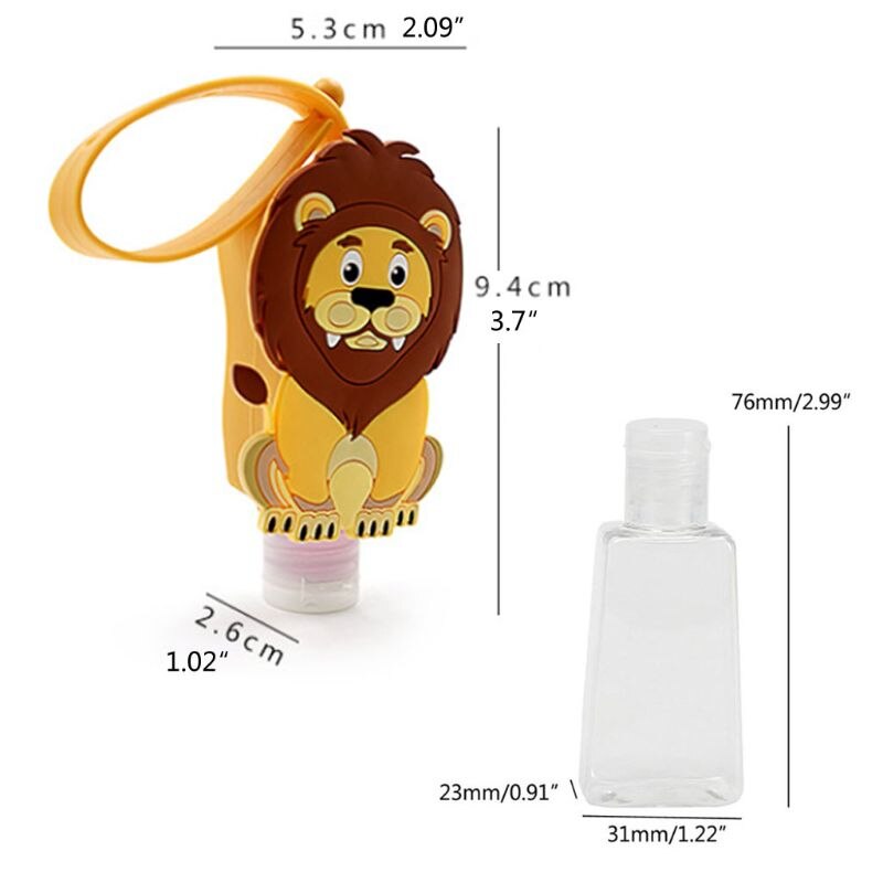 Cute Kids 30ml Empty Travel Bottle Hand Sanitizer Holder with Silicone Case Leak Proof Refillable Portable Containers