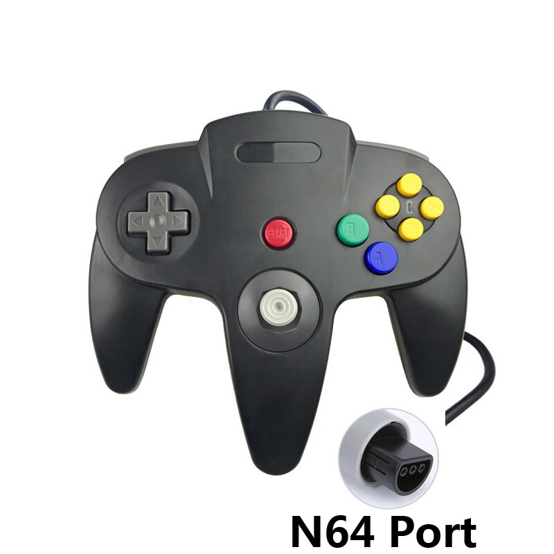 Mando con cable para GameCube, Accesorios para Nintendo N64 para PC, mando de ordenador: N64 Black