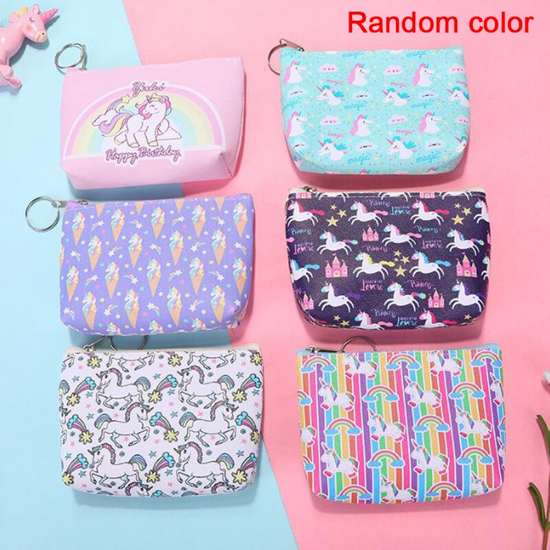 Monederos con cremallera para niños y niñas, Mini monedero para calderilla, Kawaii, Animal, unicornio, flamenco, 1 unidad