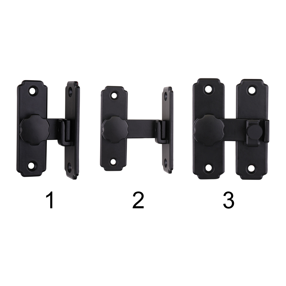 Sliding Gate Latch Easy Install Hardware 90 180 Degree Home Security Black Stainless Steel Hasp Right Angle Barn Door Lock