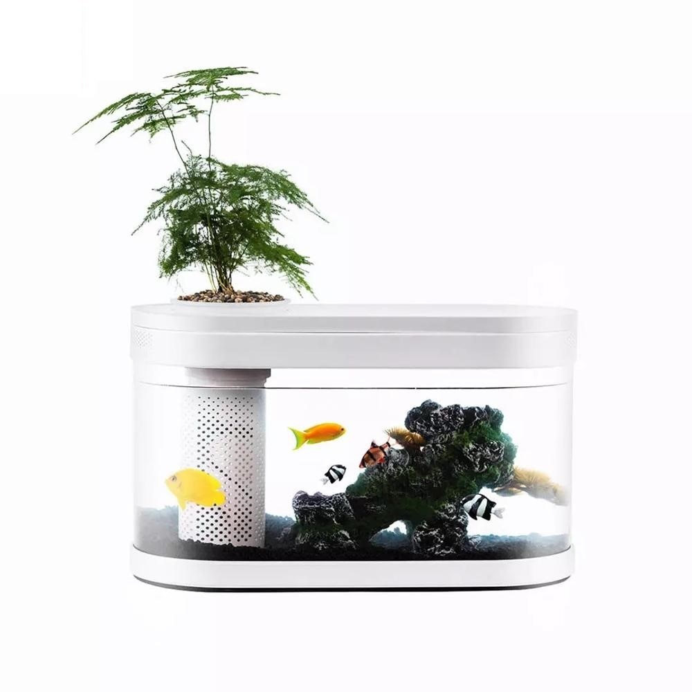 XIAOMI Geometry Fish Tank Aquaponics Ecosystem Small Water Garden Ecological Fish Tank Aquarium Transparent Aquarium