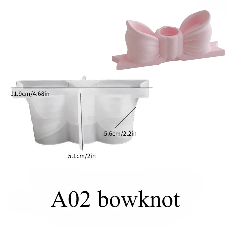 Candelabro con lazo, moldes de cemento y hormigón, portavelas para boda, Día de San Valentín, molde de yeso, artesanal, Molde de resina Epoxy: Verde claro