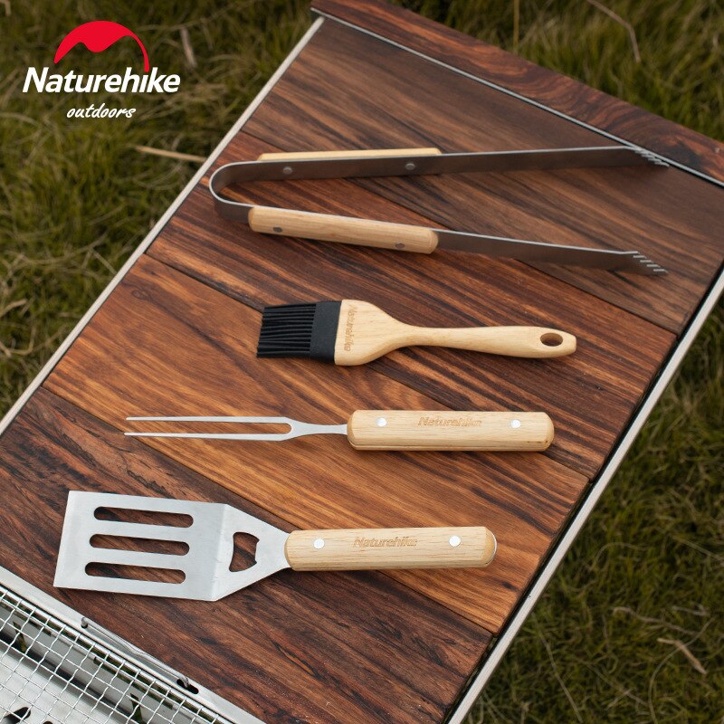 Naturehike Outdoor Barbecue Set 4 Stuk Bbq Set Schop Borstel Vork Klem