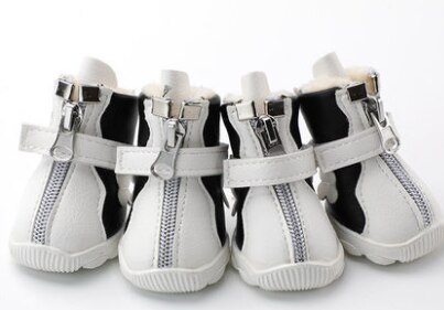4pcs/set Pet Dog Shoes Winter Super Warm Cotton Dog Boots Anti Slip Shoes For Small Medium Dog Pet Product Chihuahua Snow Boots: stlye-6