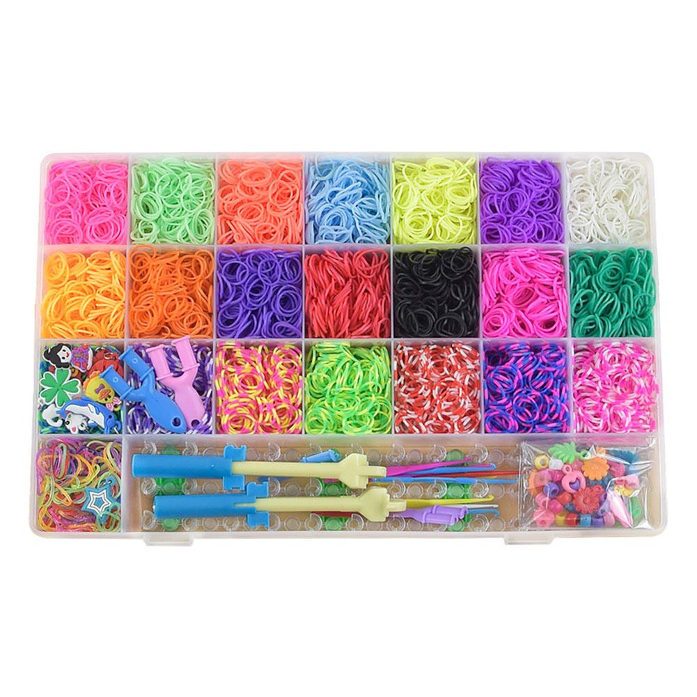 DIY Hand Made Rubber Bands Twist Loom Set Rubber Loom Bands Kits Friendship Bracelet Maker Making Kit for Kids In Stock