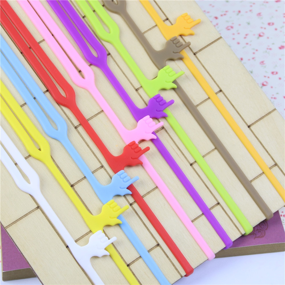 Cute Silicone Finger Pointing Bookmark Book Mark Office Supply Funny