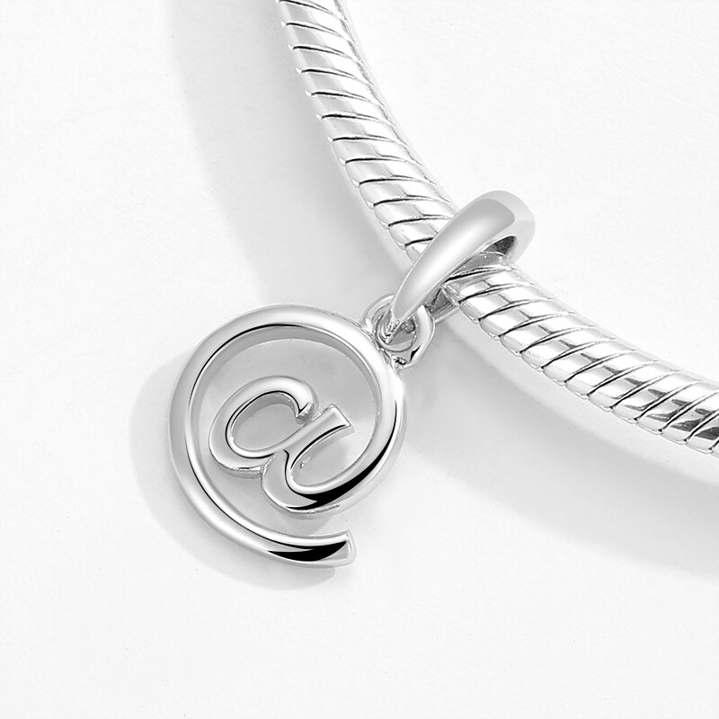 Cuentas de Plata de Ley 925 con letras A, fabricación de joyería fina, dijes europeos originales, fabricación de pulseras