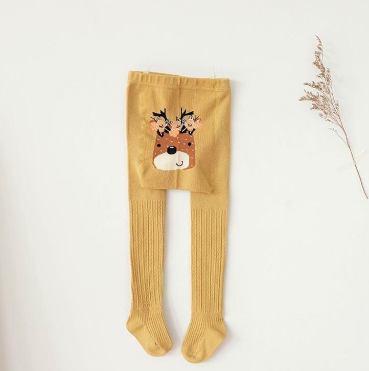 Meias infantis estampadas para meninas, meias de meia-calça com estampa de desenho de animal para bebês e crianças primavera outono: sk022 yellow