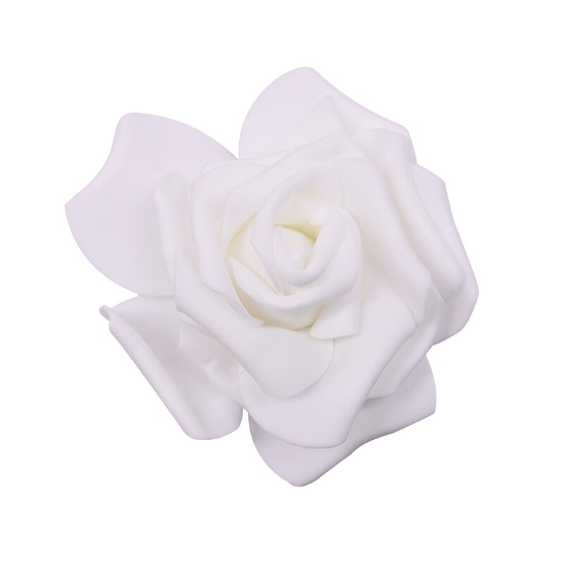 30Pcs 8 Cm Grote Foam Rose Kunstmatige Bloemhoofdjes Voor Bruiloft Decoratie Diy Kransen Boeket Handgemaakte Ambachten Accessoires: F01 White