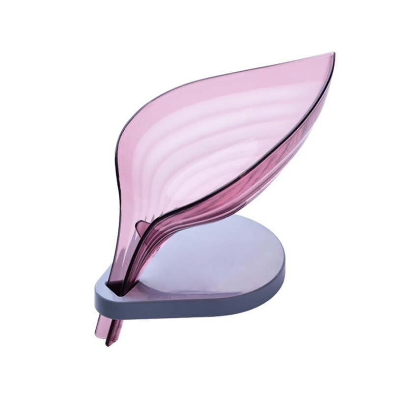 Portable Soap Box Home Supplies Leaf Holder Bathroom Soap Case Non-slip Conveniet Clean Wash Safe Hand Kitchen Bathroom Soap Box: purple