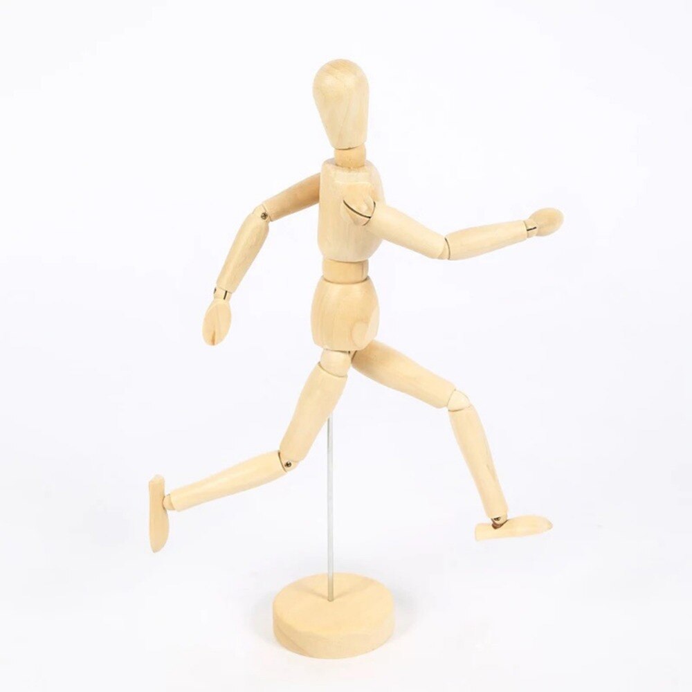 Wooden Mannequin Wood Manikin with Stand Artist Human Figure Articulated Model for Drawing or Desktop Decor 4.5/5.5/8/12 inch