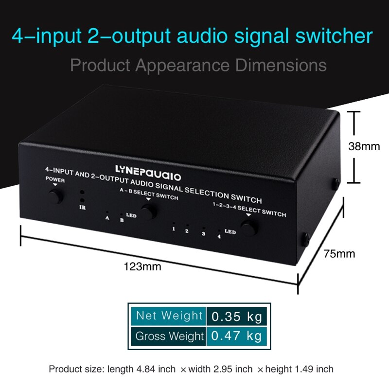 4 In 2 Out Audio Frequency Signal Select Shift Device/Audio Frequency Shift Device/With Remote Control Shift Function