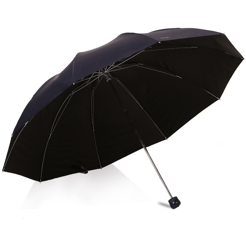 Sombrilla grande impermeable plegable negro con revestimiento Anti-UV mujeres hombres paraguas grandes