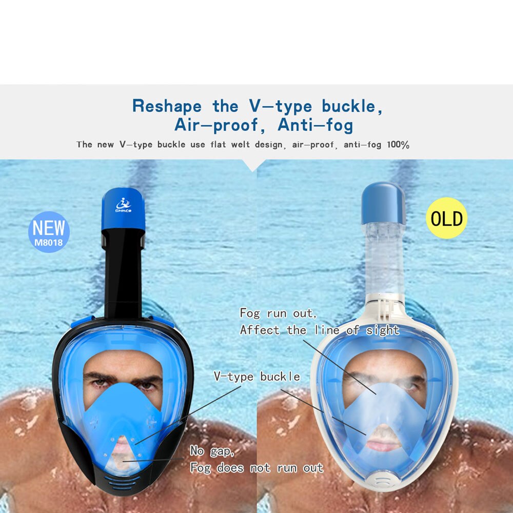 Full Face Snorkeling Mask Set Diving Underwater Swimming Training Scuba Mergulho Snorkeling Mask For Gopro Camera