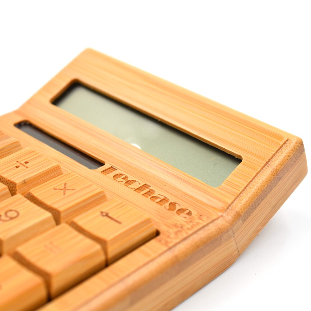 Techase CS19 Calculadora Bamboo Solar Calculator Wood Scientific Calculator 12bits 18keys Hesap Makinesi Calculadora Financeira
