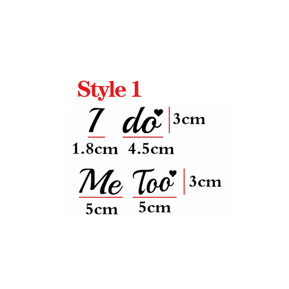 I Do/Me Too Stickers For Shoes Wedding Shoes Sticker Marriage Accessories Bride Groom Vinyl Wedding Stickers Novelty Shoe: Style 1