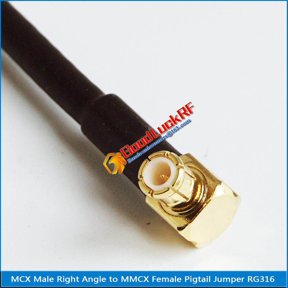 1X Pcs High MCX Male Right Angle 90 Degree to MMCX Female plug RF Connection MCX - MMCX Pigtail Jumper RG316 Cable 50ohm