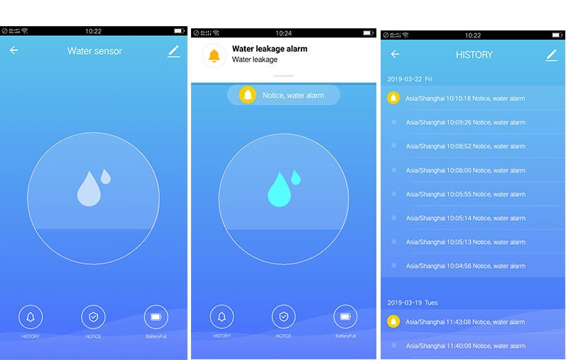 WiFi smart Water Leakage Sensor Water Alarm Compatible With APP Connection Easy Installation