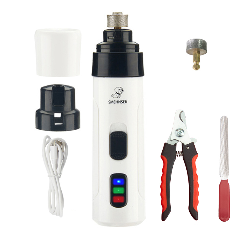 Elektrische wiederaufladbare Hunde-Nagelschleifer, Hunde- und Katzenpfoten, Nagelpflege-Trimmer, Werkzeuge, USB-Aufladung, Haustier-Nagelknipser: Rosa