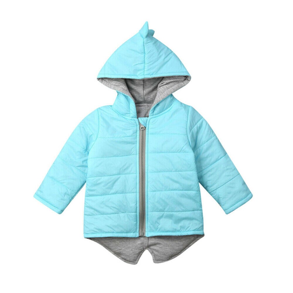 Peuter Baby Meisje Jongen Hoodies Uitloper Jas 3D Dinosaurus Winter Warme Jassen Kids Meisjes Rits Jas Warm Hooded Lange Mouwen jas: B / 12m