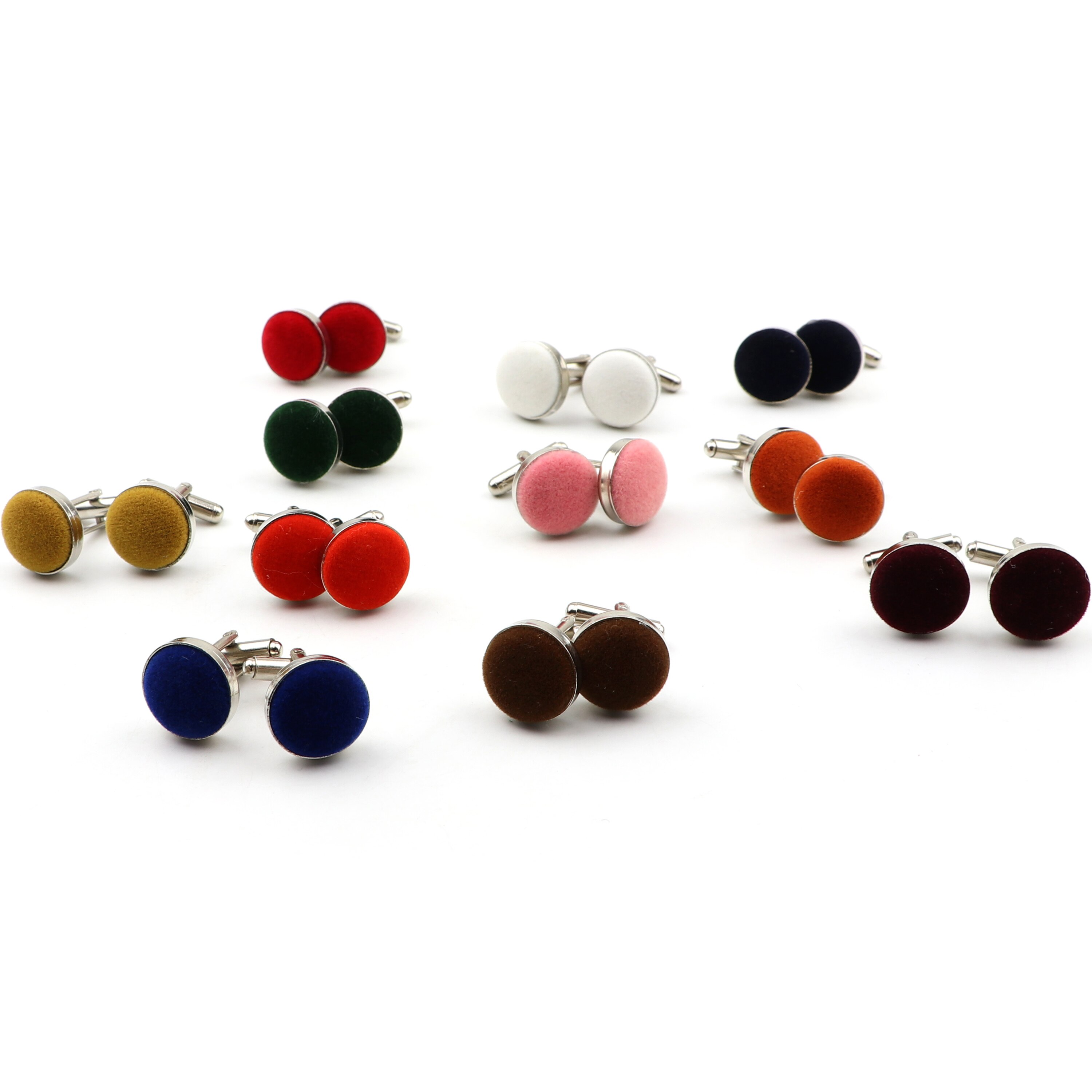 Boutons de manchette de chemise pour hommes, bijoux ronds en daim doux, à la , pour affaires, fête de mariage, accessoires pour hommes, de
