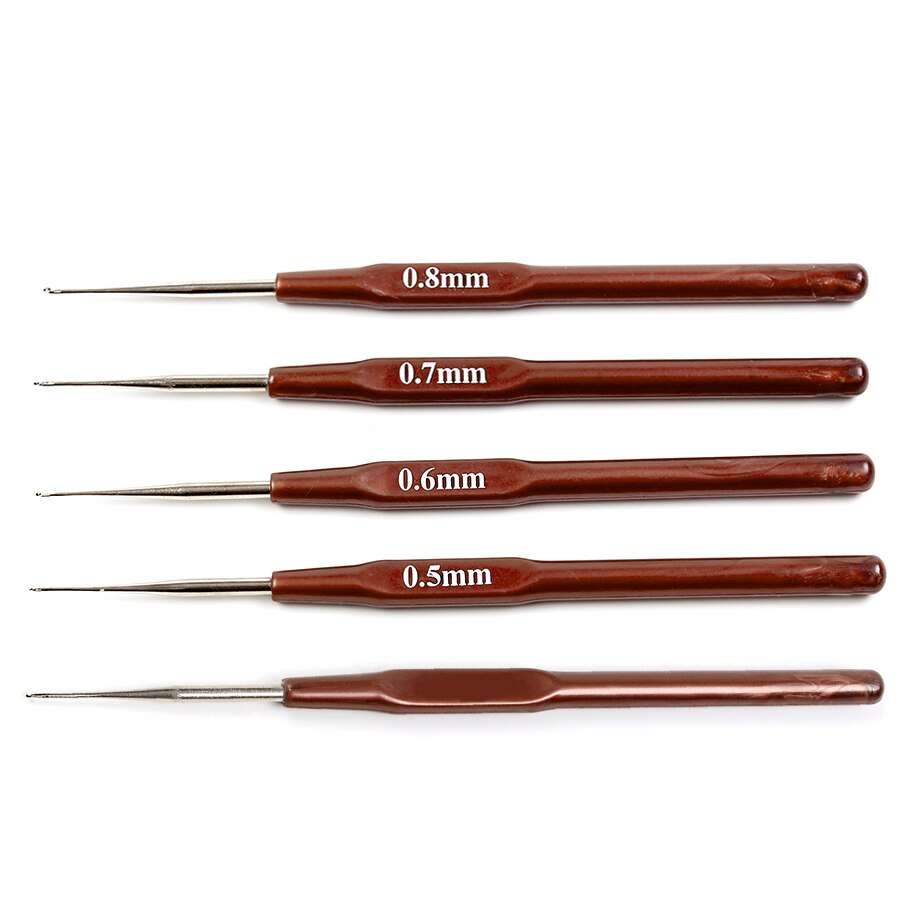 Alileader Haaknaald 0.5 &quot;0.6&quot; 0.7 &quot;0.8Mm Micro Haak Naalden Voor Pruik Maken Gereedschap Aluminium Haak-Naald Voor Haarverlenging Gereedschap: Default Title