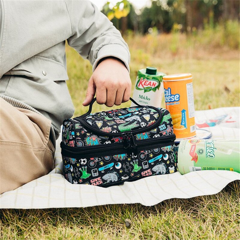 Termisk isoleret babytasker dobbeltlags fodring af mælkeflaske varmere kølig taske udendørs rejse bærbar opbevaringspose
