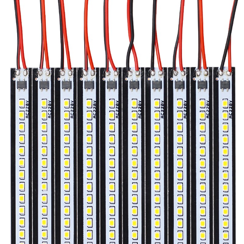 Luces de barra LED 220V tira de luces 2835 SMD blanco/blanco cálido luz LED para gabinete 10 unids/pack