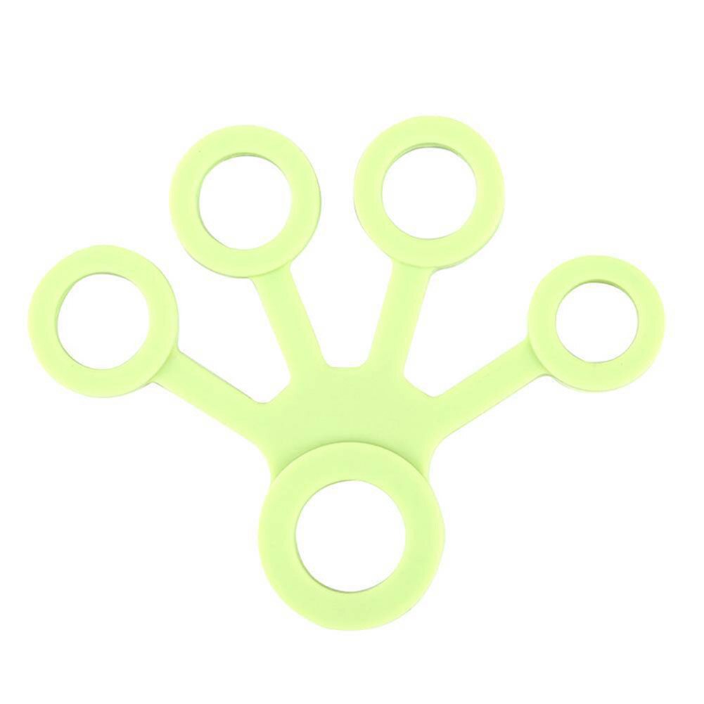 Finger Hand Grip Strengthener Silicone Hand Resistance Band Strength Trainer Fingers Exerciser ZJ55: Light Green