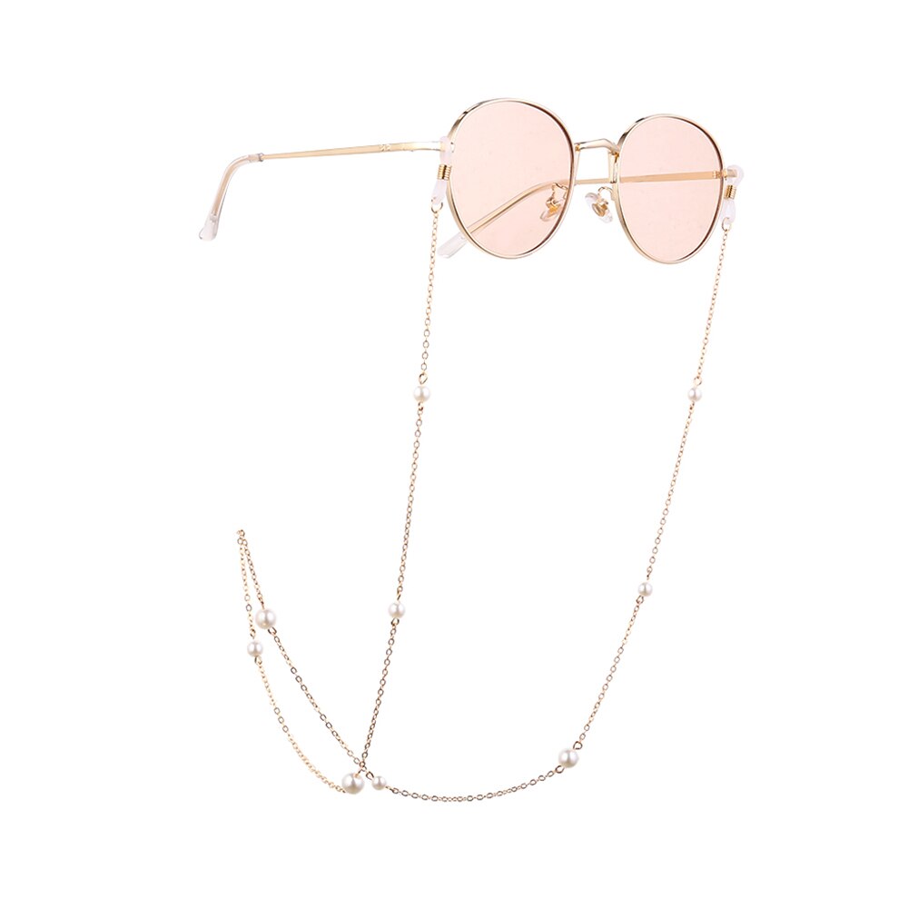 Leesbrilketting voor dames metalen zonnebrilhouder ketting parel kralen brilkettingen brillenhouder: Type 7