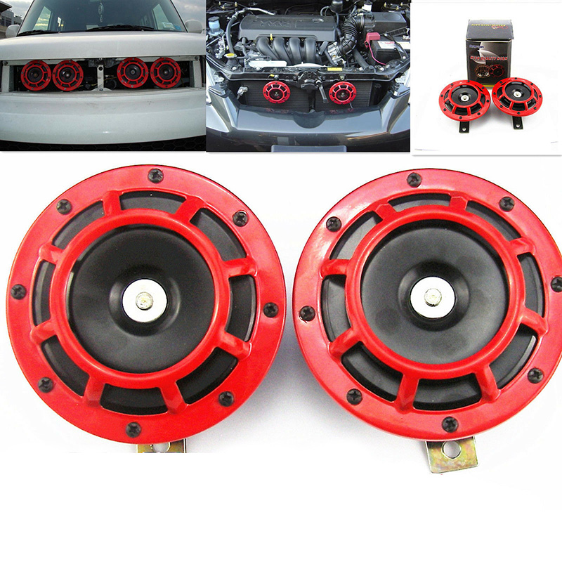 Klaxon universel double ton 12V pour réparation de voiture et camion, klaxon Compact, étanche, pour montage sur Grille électrique, 115db, 2 pièces