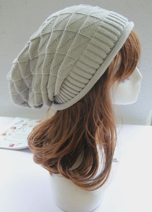Chapeau Triangle en laine pour fille, en treillis de diamant, Style coréen, automne et hiver: Gray