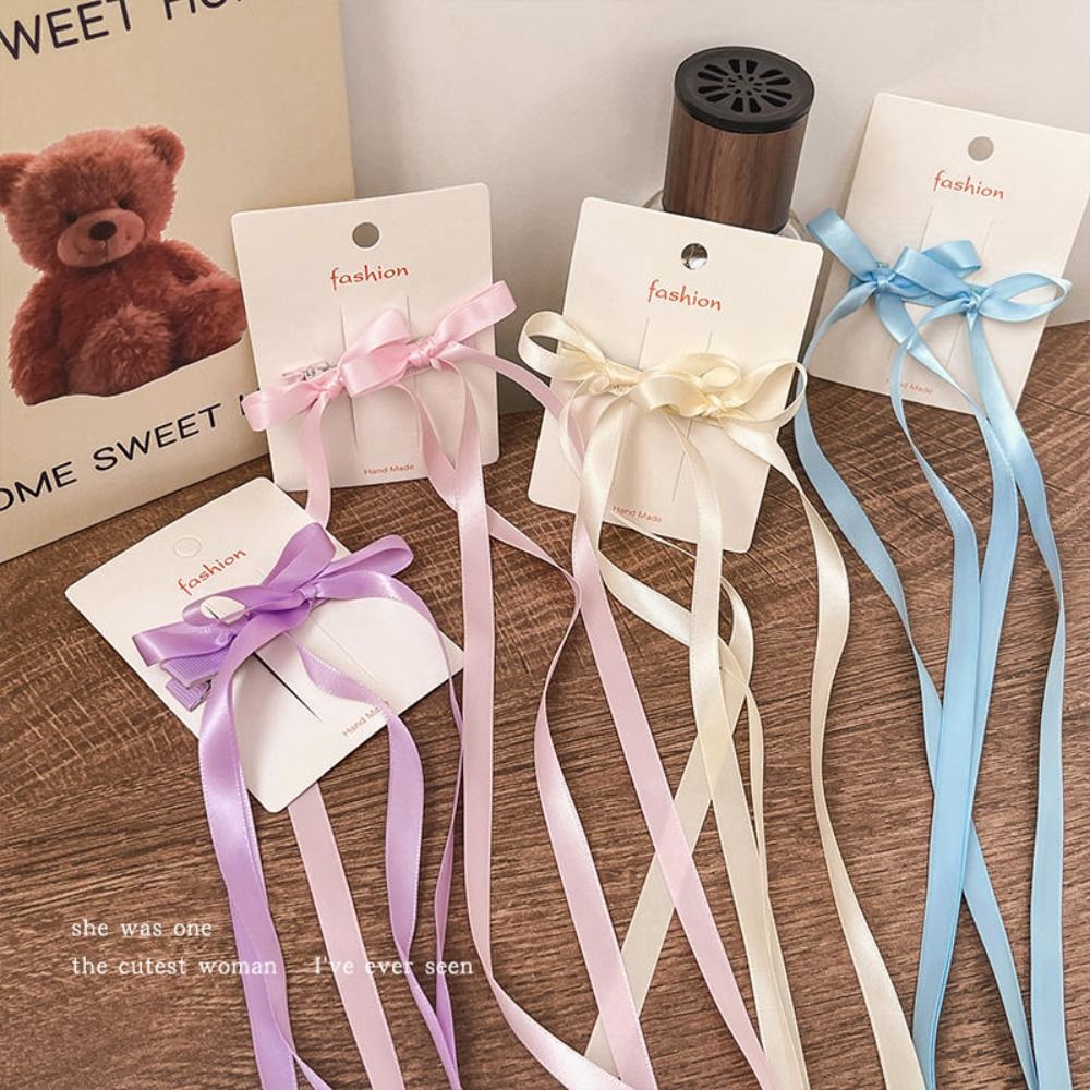 Strik Haarclip Satijnen Lint Bobby Pin Effen Hoofdband Vlechten Haar Tool Schattig Ballet Lente Haarspeldjes Kawaii Haarspelden