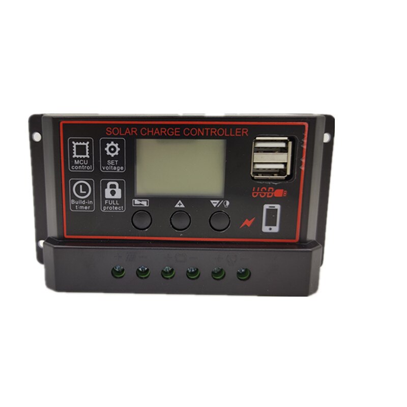 12V24V 10A/20A/30A Simple Solar Controller Light Time Control Solar Charge and Discharge Controller with USB