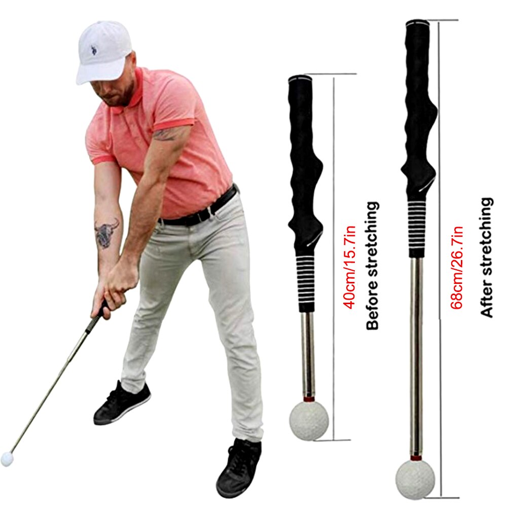 Telescopic Golf Swing Training Aid for Rhythm, Flexibility, Balance, Tempo, and Strength Golf Warm-Up Stick