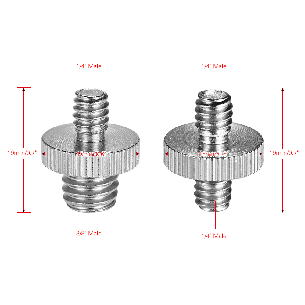 5pcs Standard Threaded Screw Adapter Tripod Mounting Thread Screw Converter for Camera Tripod Monopod Ballhead Light