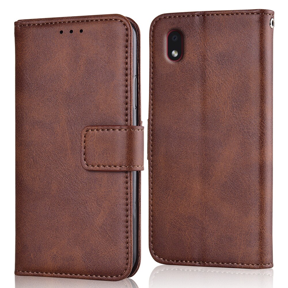 Phone Cover On Samsung Galaxy A01 Core Cover Fitted Case On Samsung A01 Core Cover Phone Bag For Samsung A01 Core Wallet Case: niu-Brown